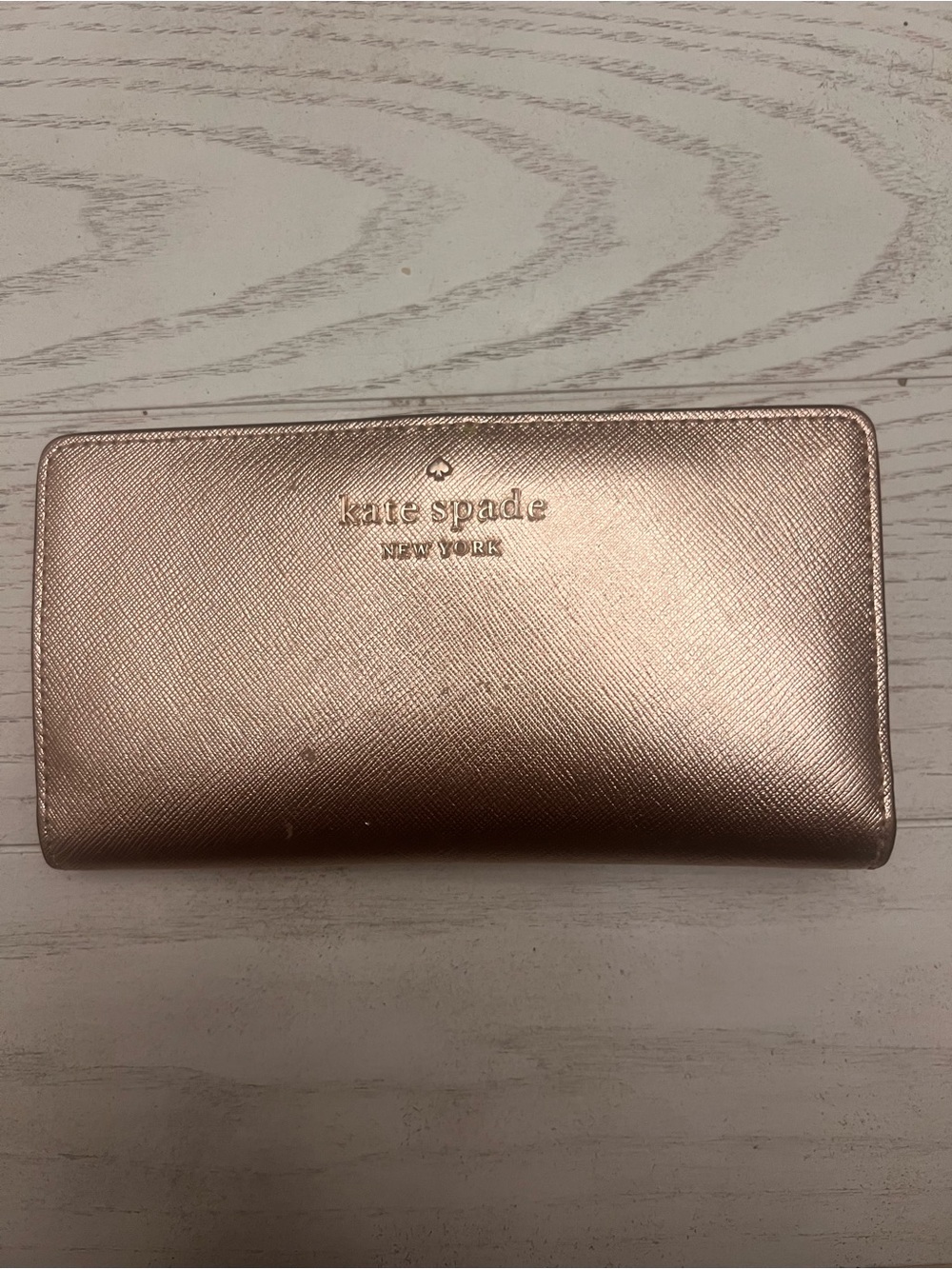 Kate Spade Rose Gold Saffiano Leather Wallet